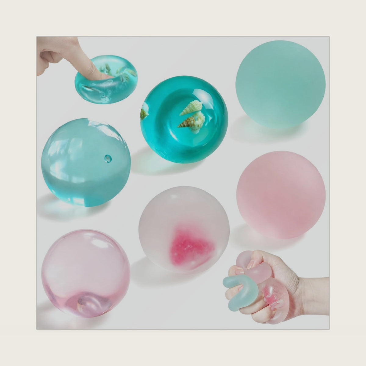 6 Pack Coconut Oil Squishy Stress Balls, Slow Rising Squishy