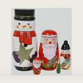5 Pcs Christmas Russian Nesting Dolls Handmade(Snowman)