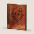 Personalized ESV Journaling Study Bible | Custom Engraved Name | Wide Margin Bible for Notes | Christian Gift for Couples (Initials Floral Frame)