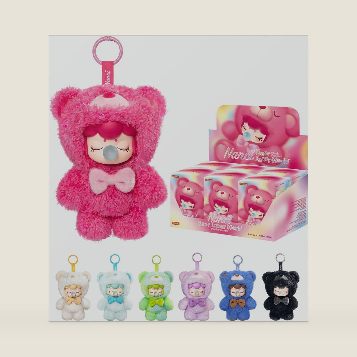 Rolife Nanci Blind Box Plush Bear Inner World Series, 1PC Random Cute Design Plush Toy, Creative Collectible Toys for Birthday/Christmas Holiday