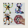 JOYIN 4 PCS Halloween Glow Transformable Spinners for Kids, Buildable Sensory Spin Toys with Interchangeable Accessories, Stress Relief Party Favors Supplies, Goodie Bag Stuffers, Trick or Treat