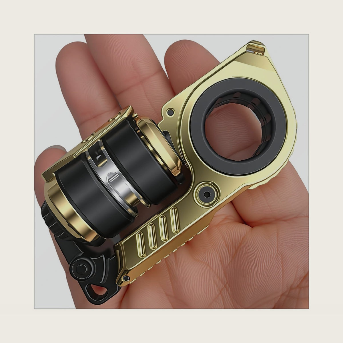 EDC Metal Fidget Spinner Toy, Stress Relief Magnet Design, Multiple Play Modes, Adult Novelty Toy, Crisp Sound, (Gold)