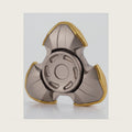Metal Spinner Fidget Toy for Adults - Premium Matte Silver Body with Gold Accents, Unique Spin-Activated Opening Armor, Cool EDC Office Desk Toys for Relief Stress Anxiety