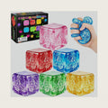 6PCS Stress Cube Squishy Stress Balls,Squishy Cube Filled with Glitter,(2.17in) Ice Cube Stress Balls for Adults,Sensory Fidget Toys for Anxiety Stress Relief,Party Favors