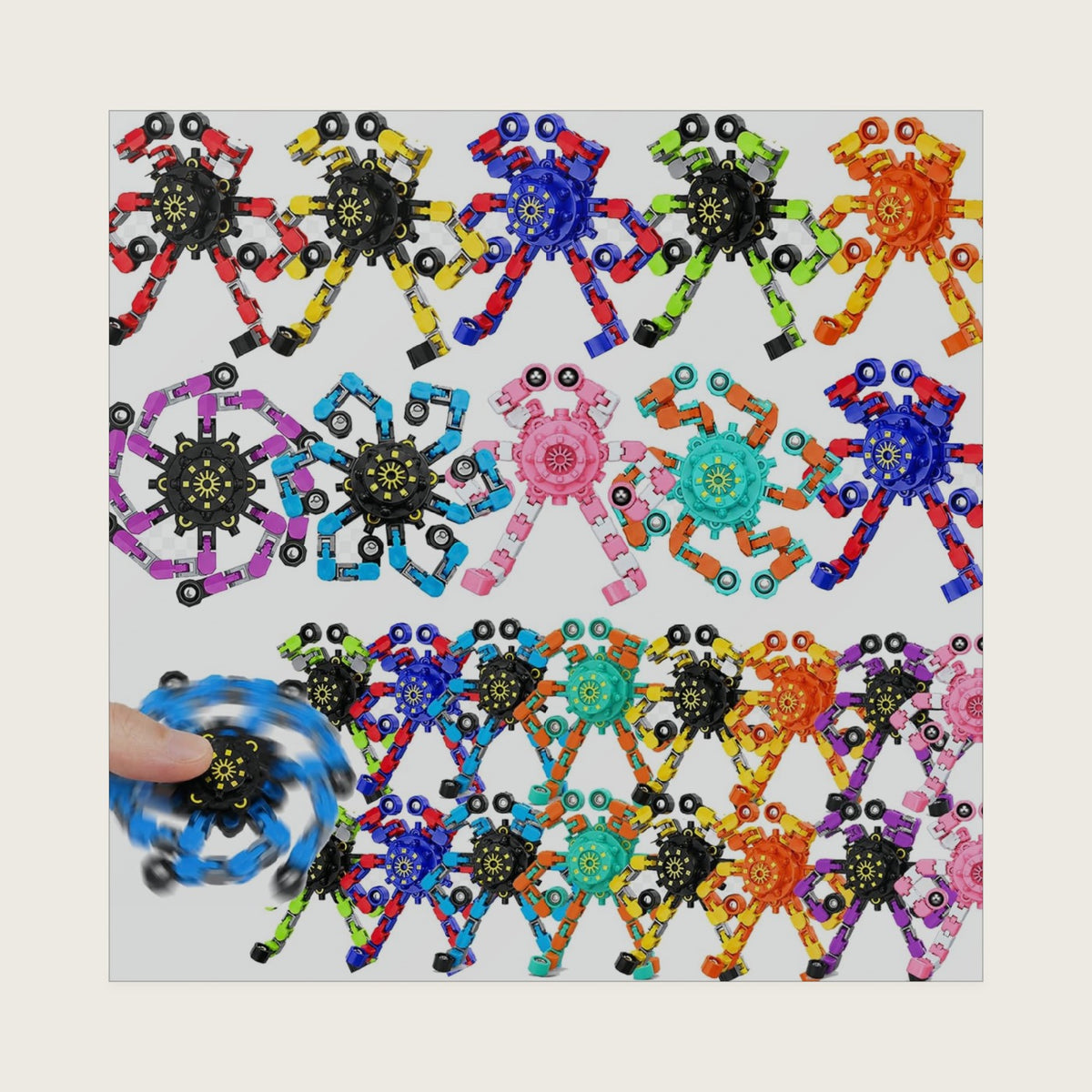 30PCS Transformable Robot Fidget Spinners, Bulk Sensory Fidget Toys for Kids Boys, Deformable Fingertip Gyros, Party Favors, Classroom Prizes, Goodie Bag Stuffers, Birthday Gifts