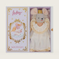 LEVLOVS Angel Mouse Nora Plush Doll in Gift Box with Bedding Set, Gold Crown and Wings, Princess Theme