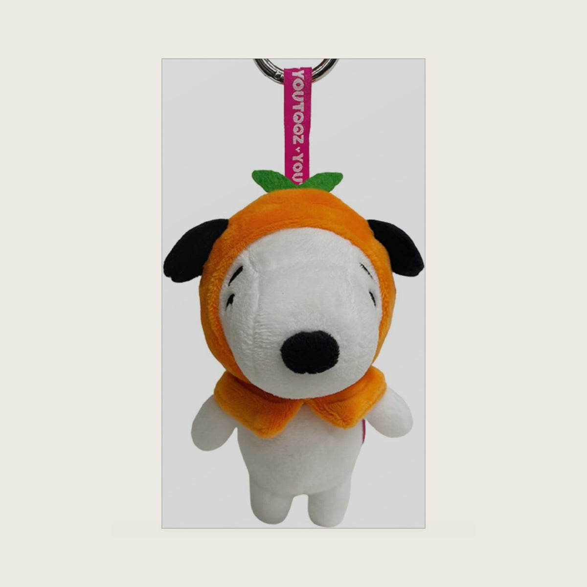 Youtooz Peanuts Orange Snoopy 5" Keychain Plush, Official Collectible