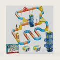 185 PCS Electric Train Set with Automatic Elevator, 3D Gravity-Defying Magnetic Train Set for Kids, Building Train Toys, STEM Train Race Track Toy Birthday Gifts for 3 4 5 6 7 8+ Boys Girls