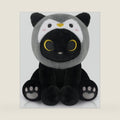 Penguin Plush Toys, 8inch Black Cat Plush with Detachable Hood