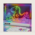 16'' LED Drawing Board for Kids, Rechargeable Led Note Board with 7 Colors, Light Up Drawing Tablet 7 Dynastic Modes Includes Adapter, Christmas Birthday Halloween Gifts for Girls & Boys Age 3+(White)