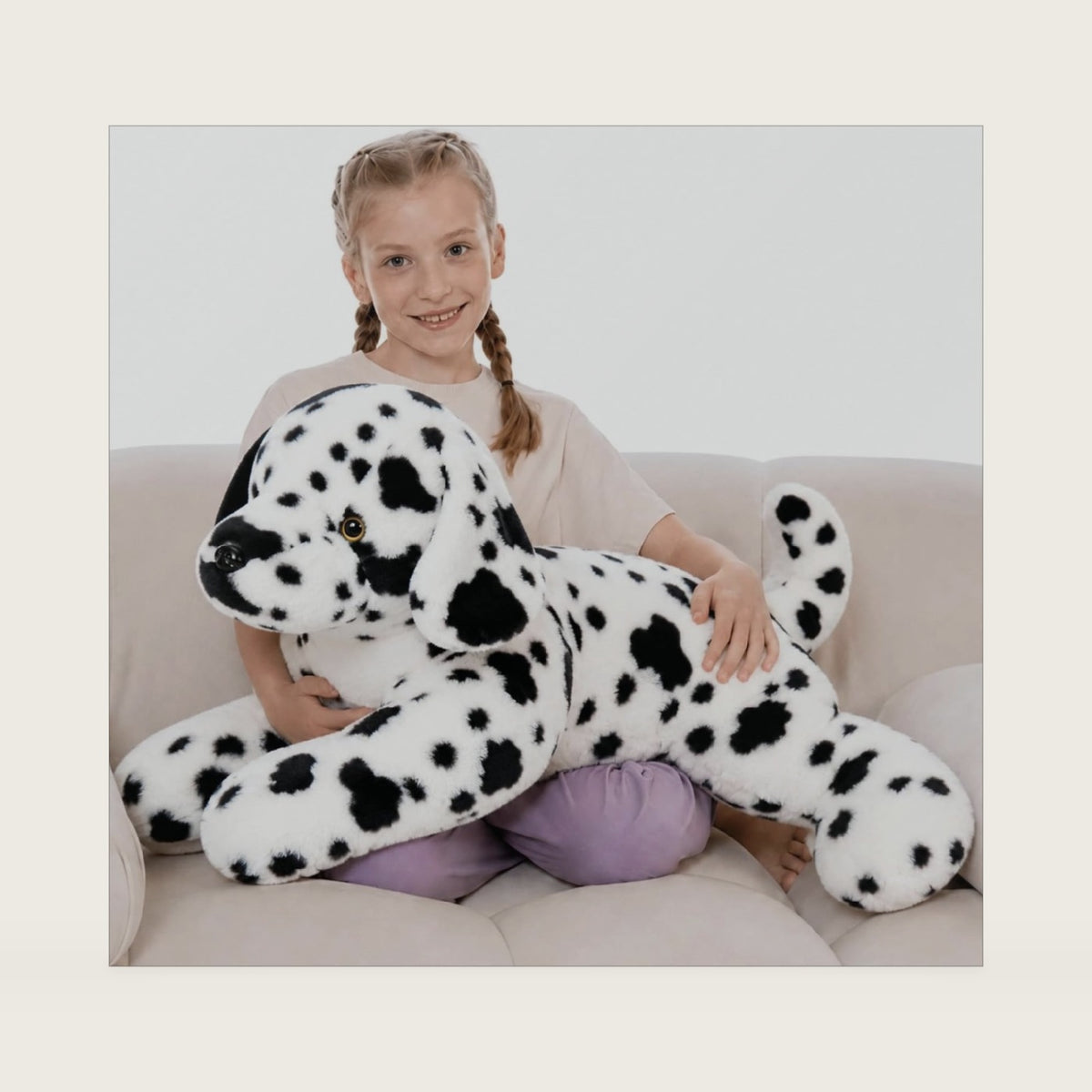 BENINY 31.5" Large Dalmatian Stuffed Animal, Spotted Dog Plush Pillow