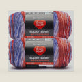 Red Heart Super Saver Bitty Stripes Crochet Yarn, Firework, 2-Pack