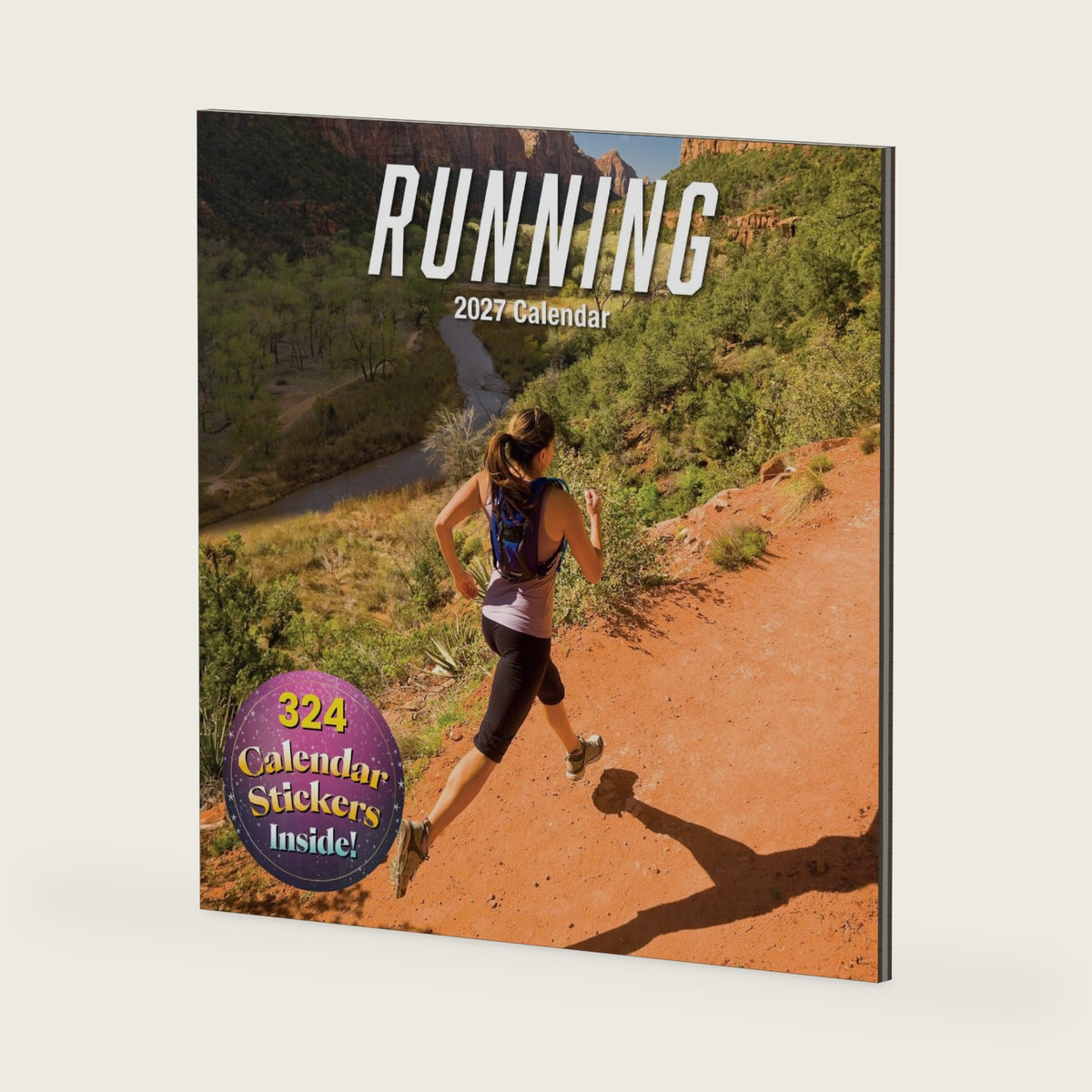 2027 Square Wall Calendar - Running 12 x 12 Inch Monthly View, 16-Month, Exercise Theme, Includes 324 Reminder Stickers