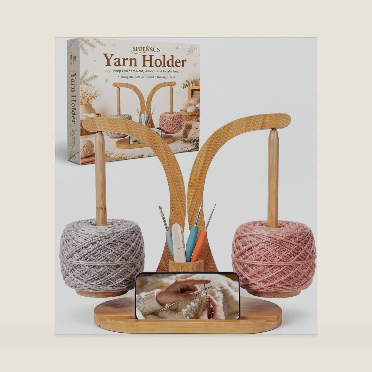SPEENSUN Tangle-Free Magnetic Double Yarn Holder for Crocheting