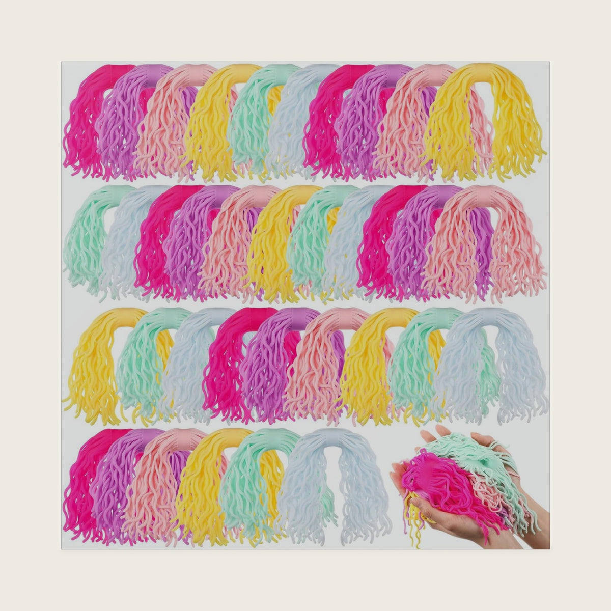 Novabright 36 Pcs Spaghetti Stretch Toy Sensory Fidget, Macaron Colors