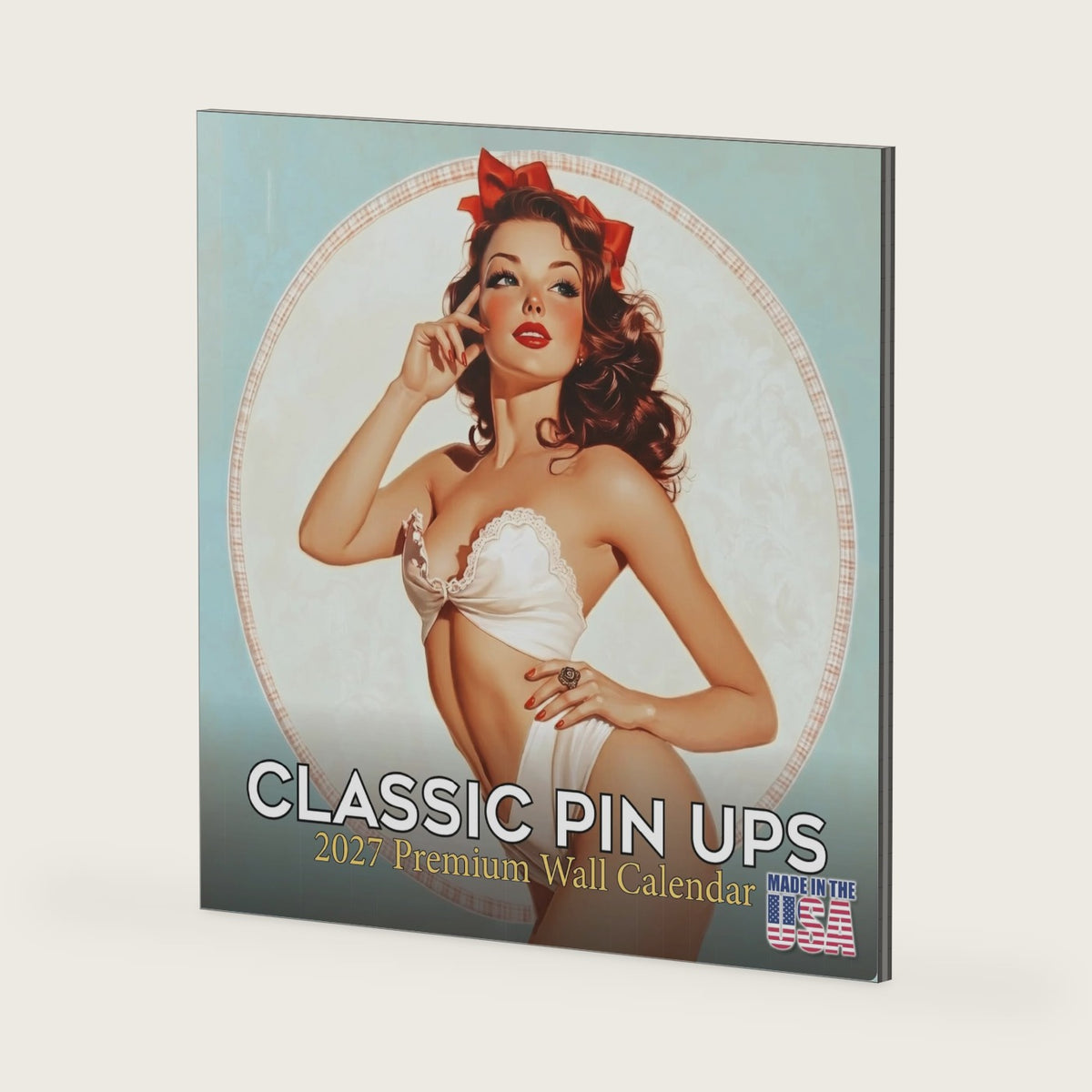 Classic Pin Ups Calendar 2027 – 16 Month Vintage Pin Up Wall Calendar, Monthly Planner, Large Writing Blocks, Thick No Bleed Paper, Made in USA, Gift for Calendar Girl Lovers