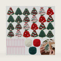 Kathfly 24 Set Christmas Wooden Craft Kit Christmas Tree String Craft Ornaments with Yarn and Plastic Weaving Tools DIY Art Hanging Decorations for Classroom Xmas Holiday Party Favor Home Activities