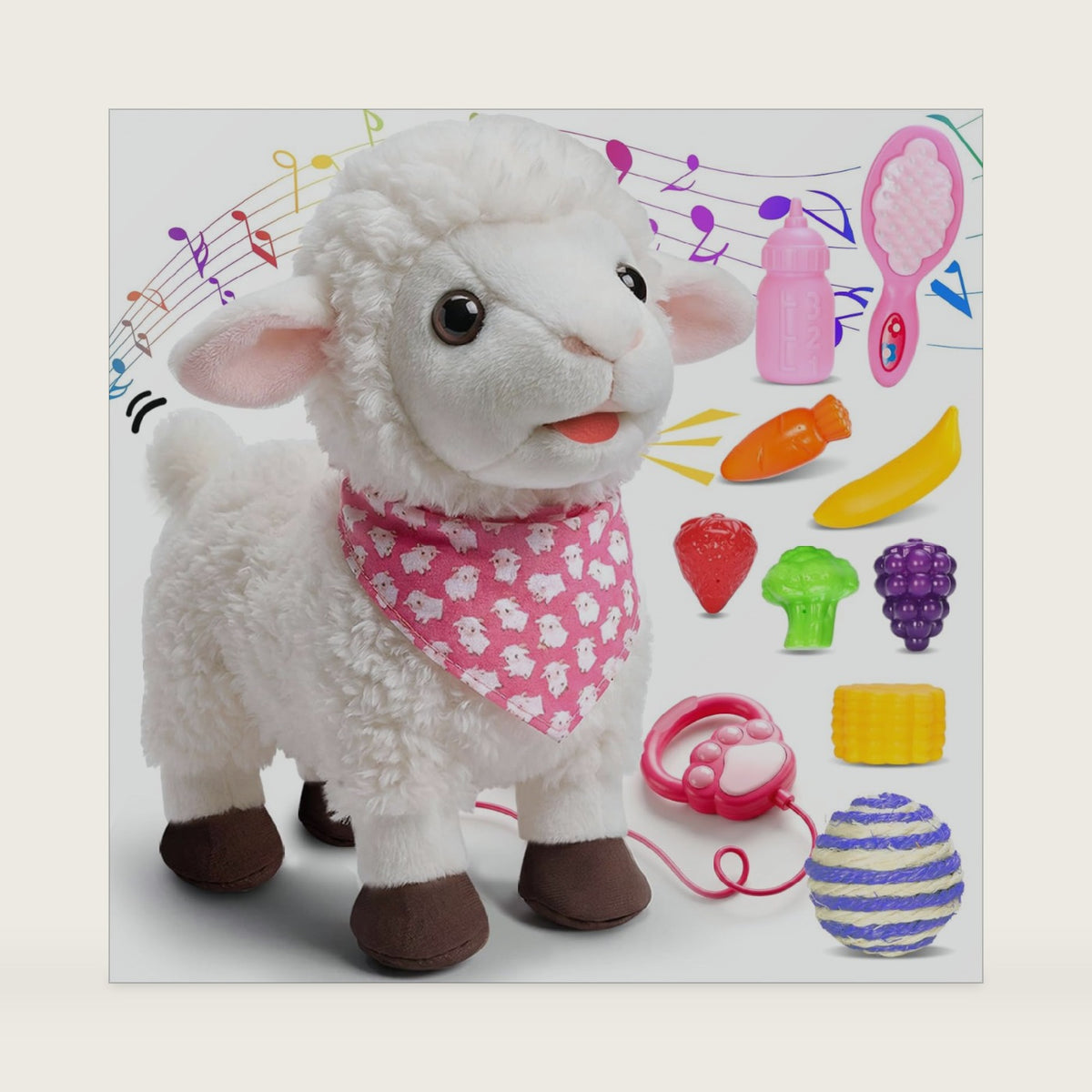 Interactive Walking Sheep Toy Talking Electric Plush Lamb with Leash Gift