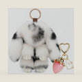 Plush Keychain Bunny Cute Rabbit Keychains Stuffed Animal Key Chain Strawberry Kering Bag Handbag Charms 2PCS