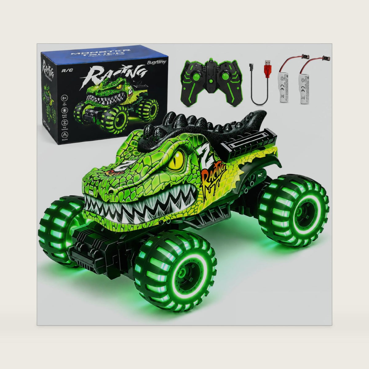 Remote Control Monster Truck Toys for Kids 6-12, Dino RC Car Monster Trucks