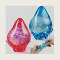 2 Pack Water Drop Squishy Stress Ball - Glitter Sensory Raindrop Squeeze Toys for Anxiety & Stress Relief, Slow Rising Translucent Fidget Toys for Kids Adults, Hand Exercises Party Favors Desk Decor