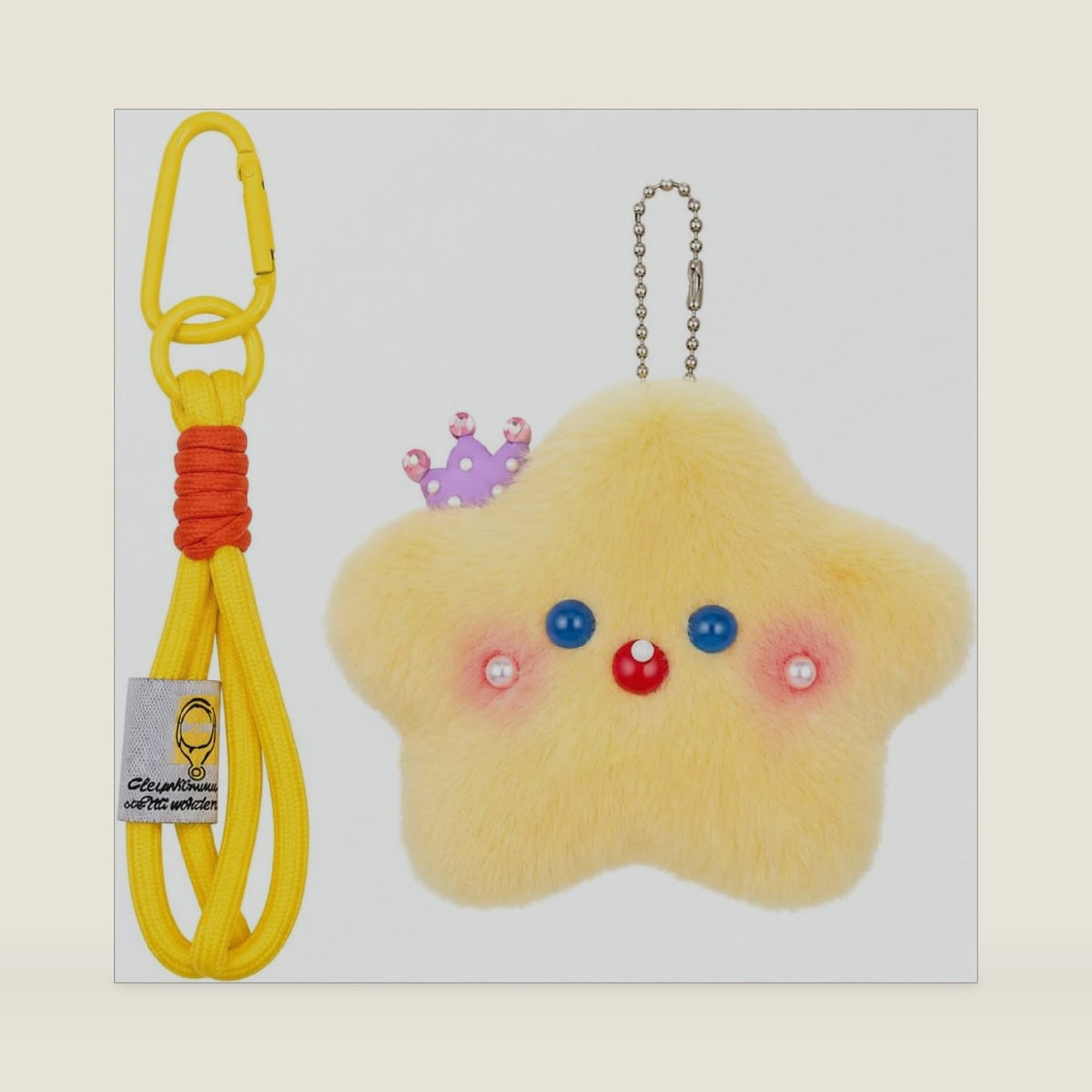 EXI Cute Yellow Star Plush Keychain, Soft Squeaky Kawaii Bag Charm with Durable Strap, Emotional Support Plush Accessory for Bags, Backpacks & Gifts
