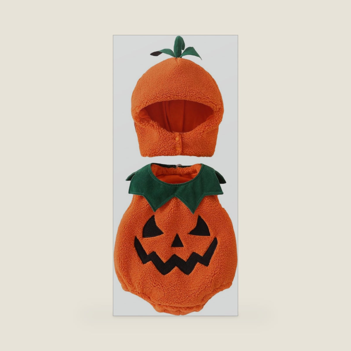 Newborn Baby Girl boy Halloween Costumes Sleeveless Pumpkin Fleece Romper Overalls Hat Halloween Outfit 0-18M