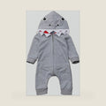 Newborn Baby Boy Halloween Clothes Outfit Shark Hooded Romper Zipper Romper Jumpsuit Long Sleeve Playsuit