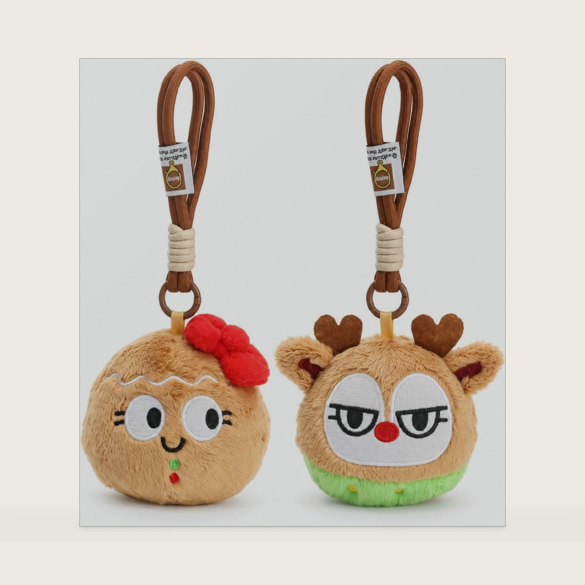 SPICIMOMO Christmas Cute Plush Toys - Gingerbread & Reindeer Keychain