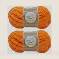 2-Pack Chunky Yarn for Handknitting & Crocheting Blankets, Amigurumi and Crafts: #7, 2cm (.75in) Jumbo Chenille Yarn, Soft Thick Fluffy Yarn: 100% Polyester: 63yds (16oz) - Bright Orange