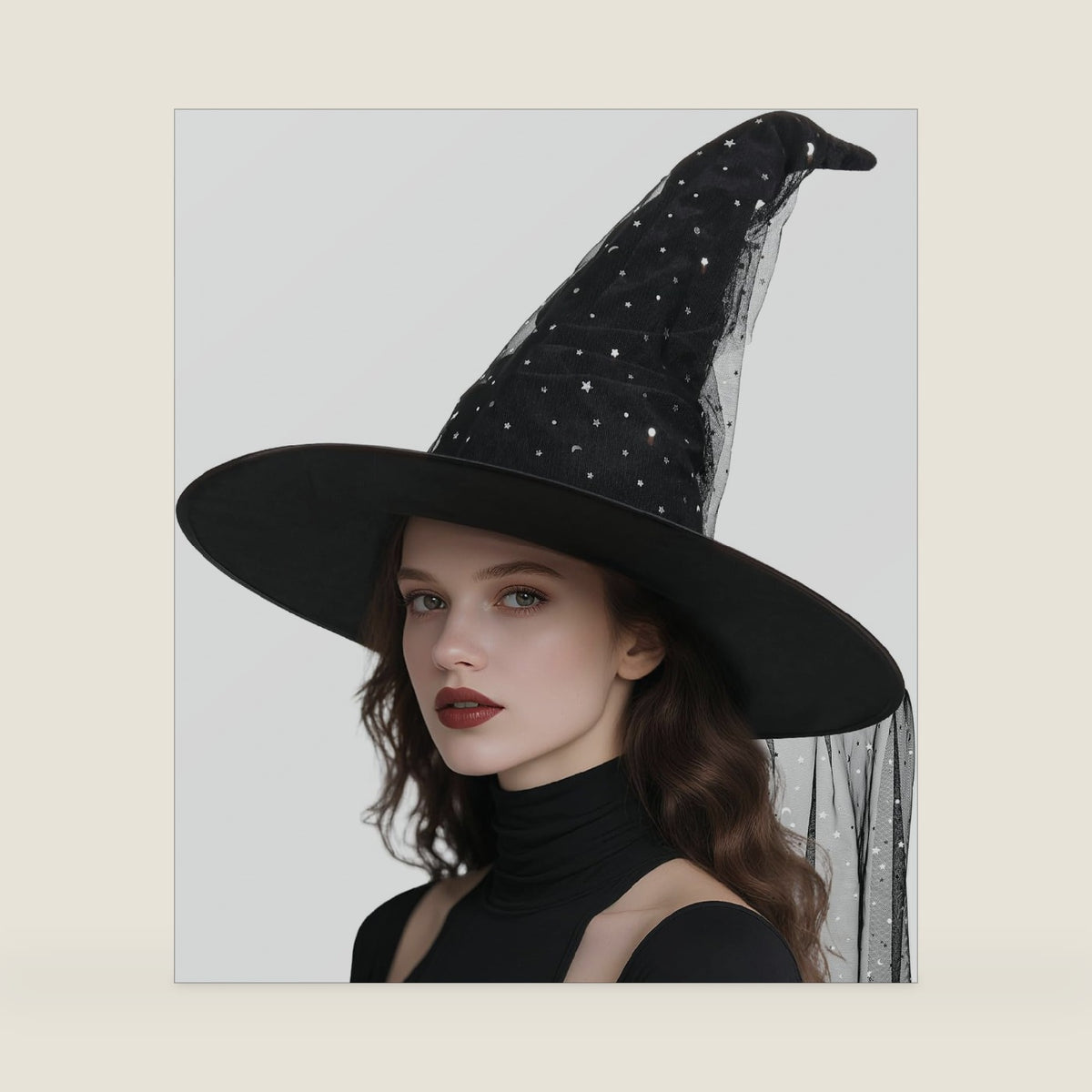 Halloween Black Witch Hat for Women Adult - Halloween Witch Hats Accessory Costume Parties Cosplay Masquerade Carnivals