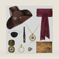9‑Piece Pirate Costume Accessories Set for Adults Realistic Tricorn Hat