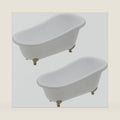 Japan Miniature 2 Pack Clawfoot Bathtub, Scale Vintage Bath Tub Model, Diorama Displays & Tiny Trinket Storage