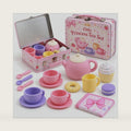 Silicone Tea Set for Girls 2+, Princess Tea Party Pretend Play Set with Tin Box and Play Mat, Kids Kitchen Accessories, Christmas Birthday Gifts for Girls Ages 2 3 4 5