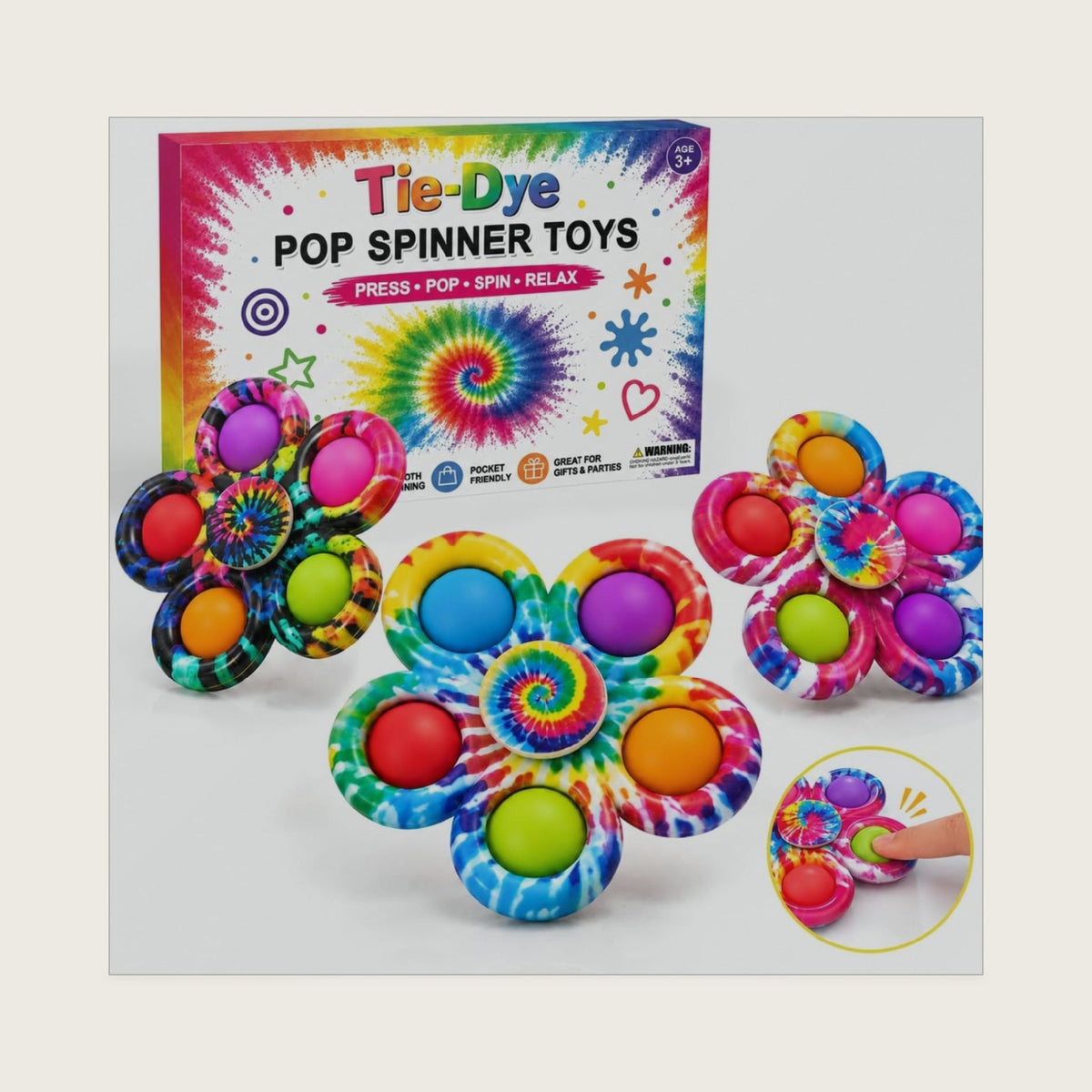 Pop Fidget Spinner 6 Pack, Sensory Toys Goodie Bag Stuffers for Kids Boys