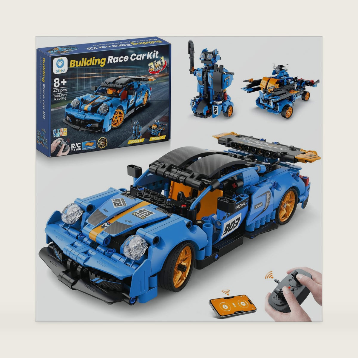 Sillbird Car Robot Building Kit with Remote Control STEM Gifts for Boys 8+