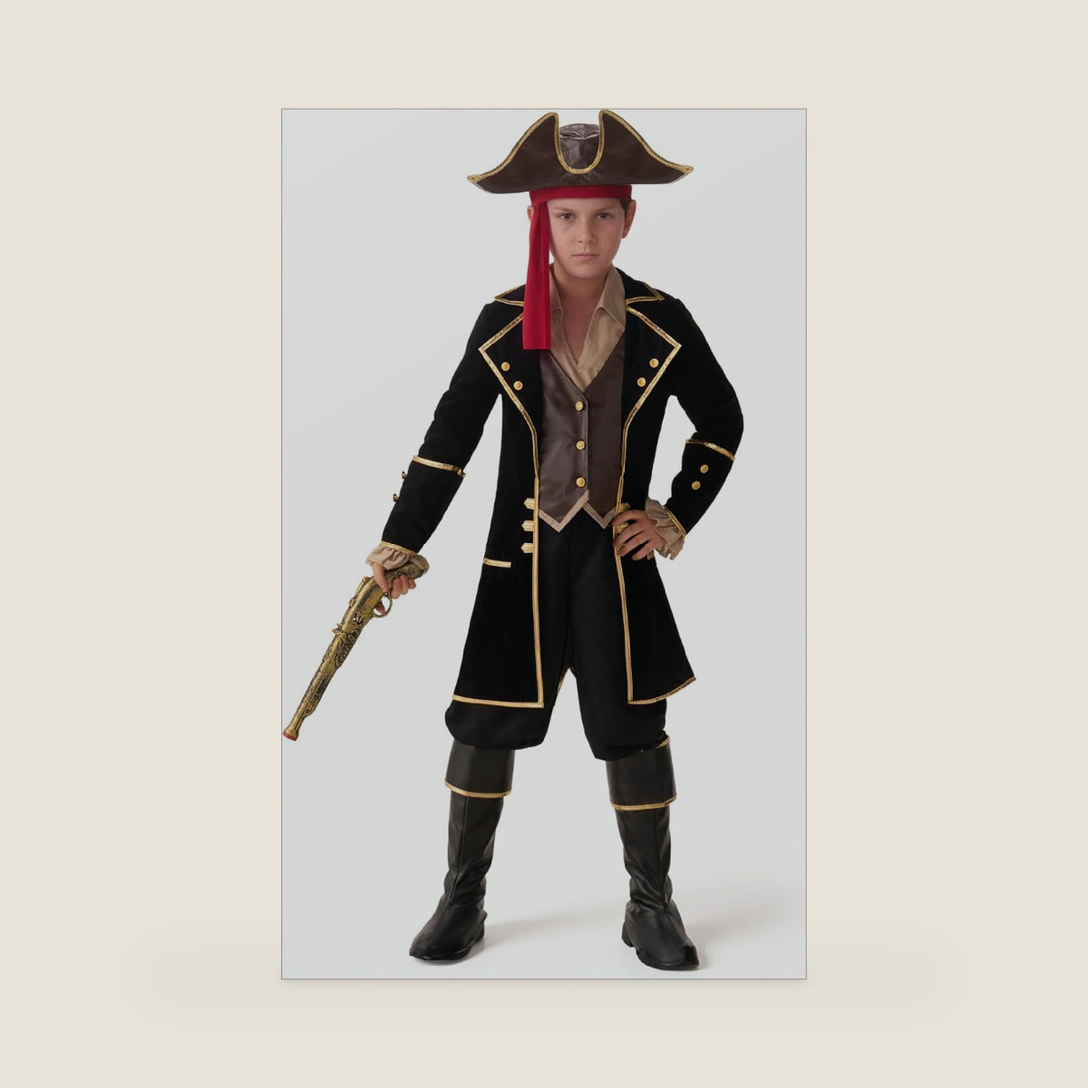 Spooktacular Creations Halloween Pirate Costume Kids, Boys Captain Costume Fearless Pirate Outfit for Dress Up Parties