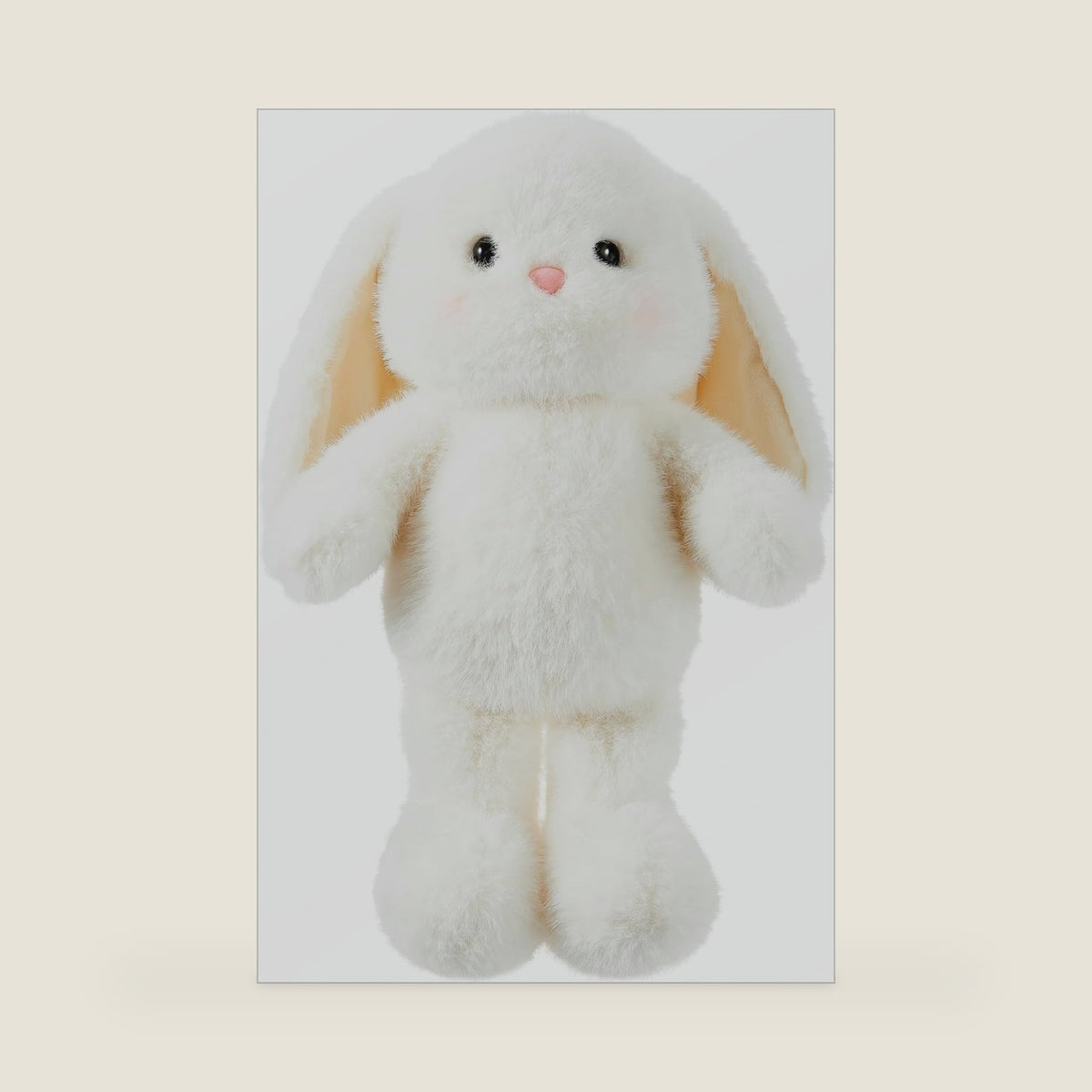 MINISO Tani Rabbit Plush Toy, White Floppy Ear Sitting Bunny Stuffed Animal