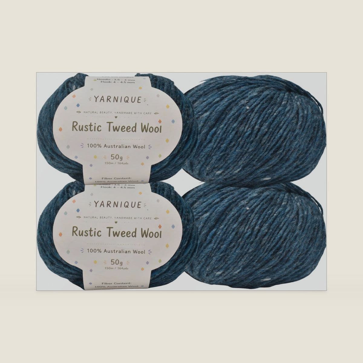 Rustic Tweed Wool Yarn, 1oo% Australian Wool, DK Weight, 4 Balls 200g, 656yds (3149 Deep Peacock Fleck)