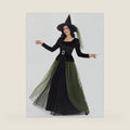 Witch Costume for Women, Halloween Dress up Cosplay with Hat