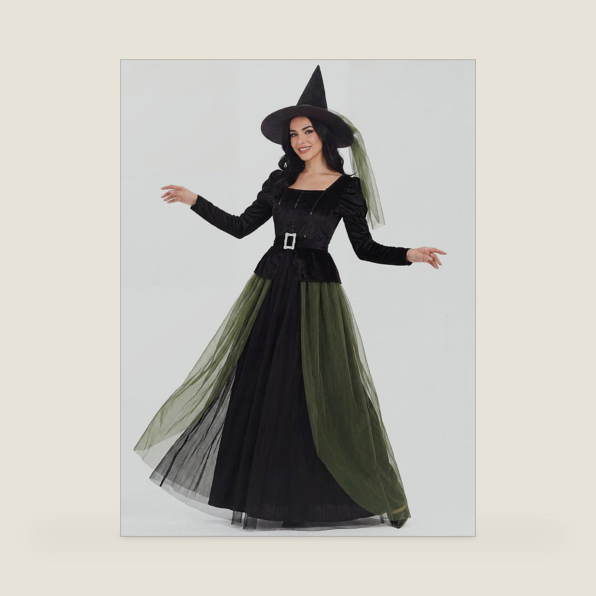 Witch Costume for Women, Halloween Dress up Cosplay with Hat