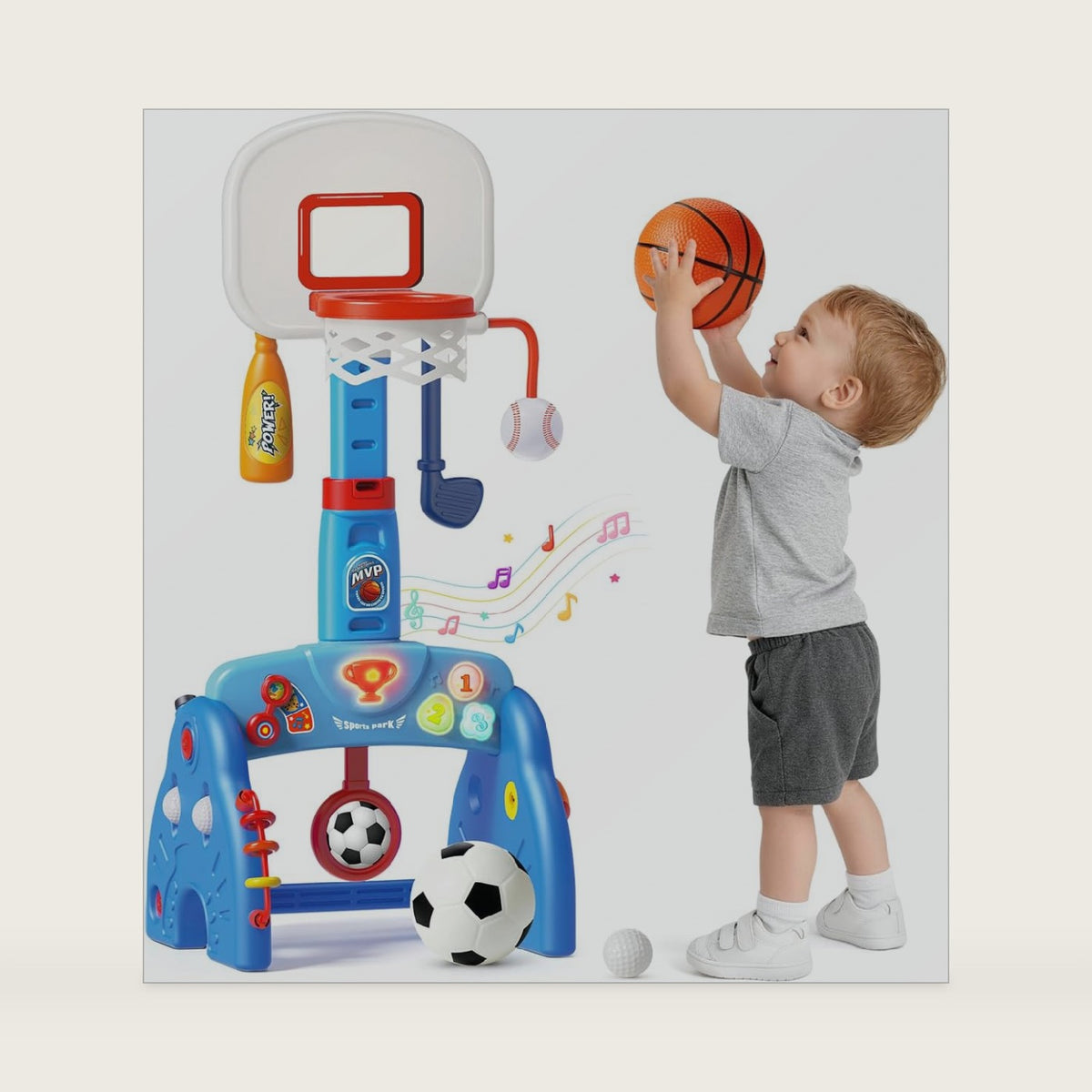 Toddler Basketball Hoop, Adjustable Basketball Goal for Kids Ages 1 2 3