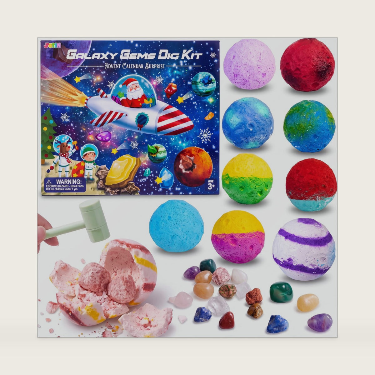 JOYIN Advent Calendar 2026 Gemstone Digging Activity 24 Pcs