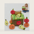 MorisMos 10Pcs Fruit Plush Toy Set with Storage House,Shape Sorting Playset