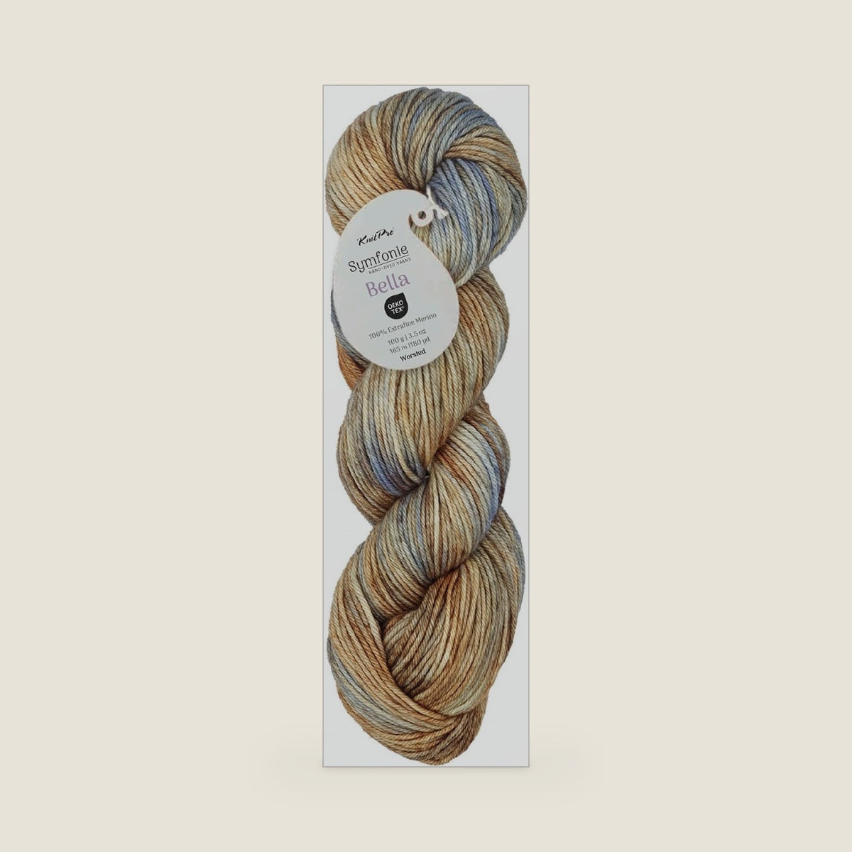 KnitPro Symfonie Worsted Weight Merino Wool Yarn, 100g, Blue Dune