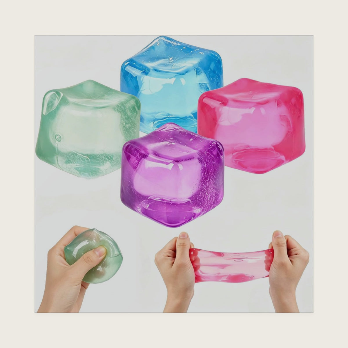 Squishy Stress Balls for Adults Kids,Slow Rising Sensory Squeeze Fidget Toys,Soft Square Stress for Anxiety Relief, Party Favors & Office Desk Decor.(4 Pack)