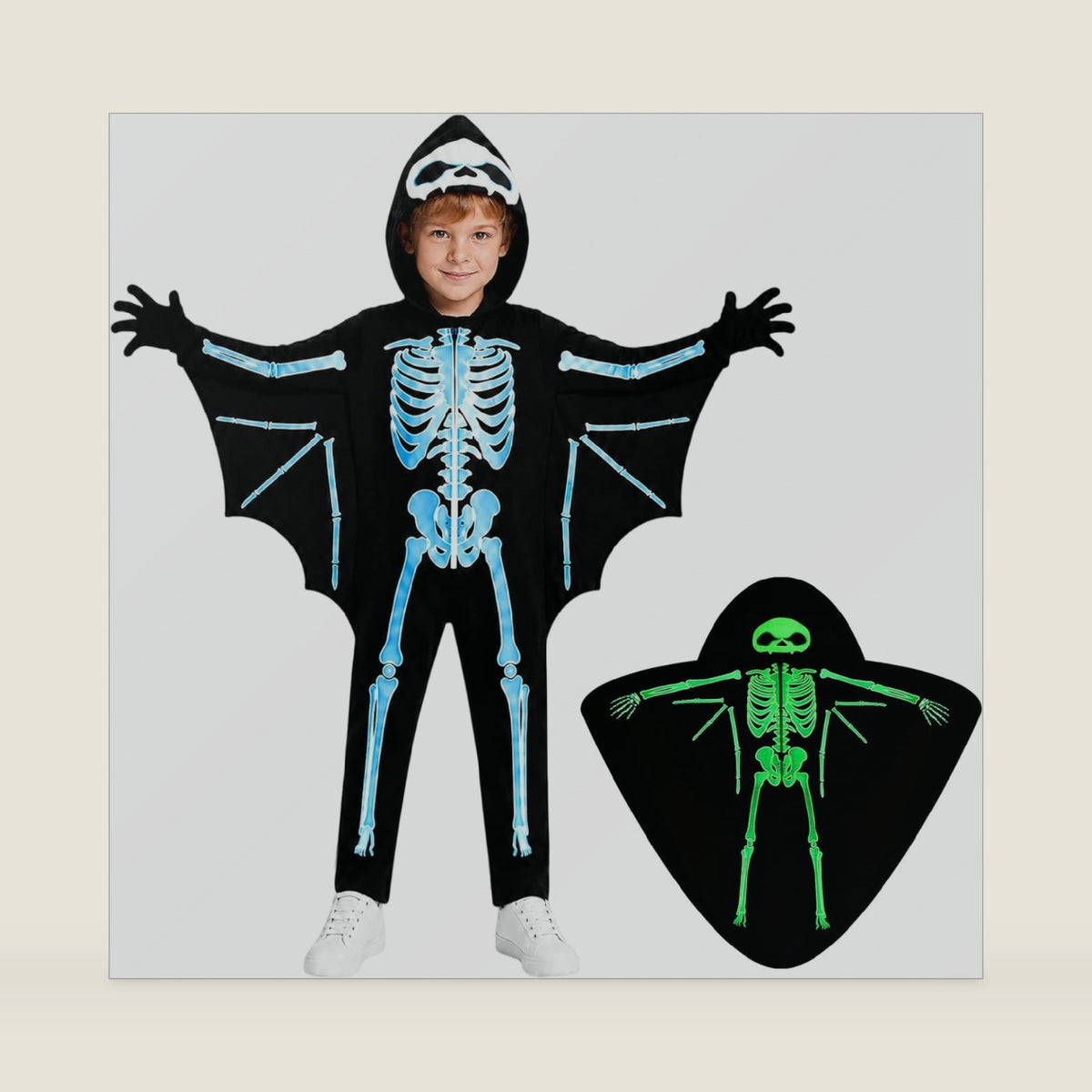 Weixinbuy Kids Skeleton Halloween Costume Toddler Glow in the Dark Outfits