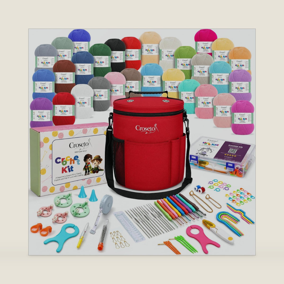 Crochet Kit for Beginners Kids, Adults Complete Kit Start Right Away