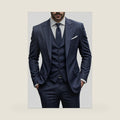 Mens Pininstripe Suits 3 Piece Regular Fit Stripe Suit Men's Tuxedos Prom Jacket and Pants Business Set Fashion