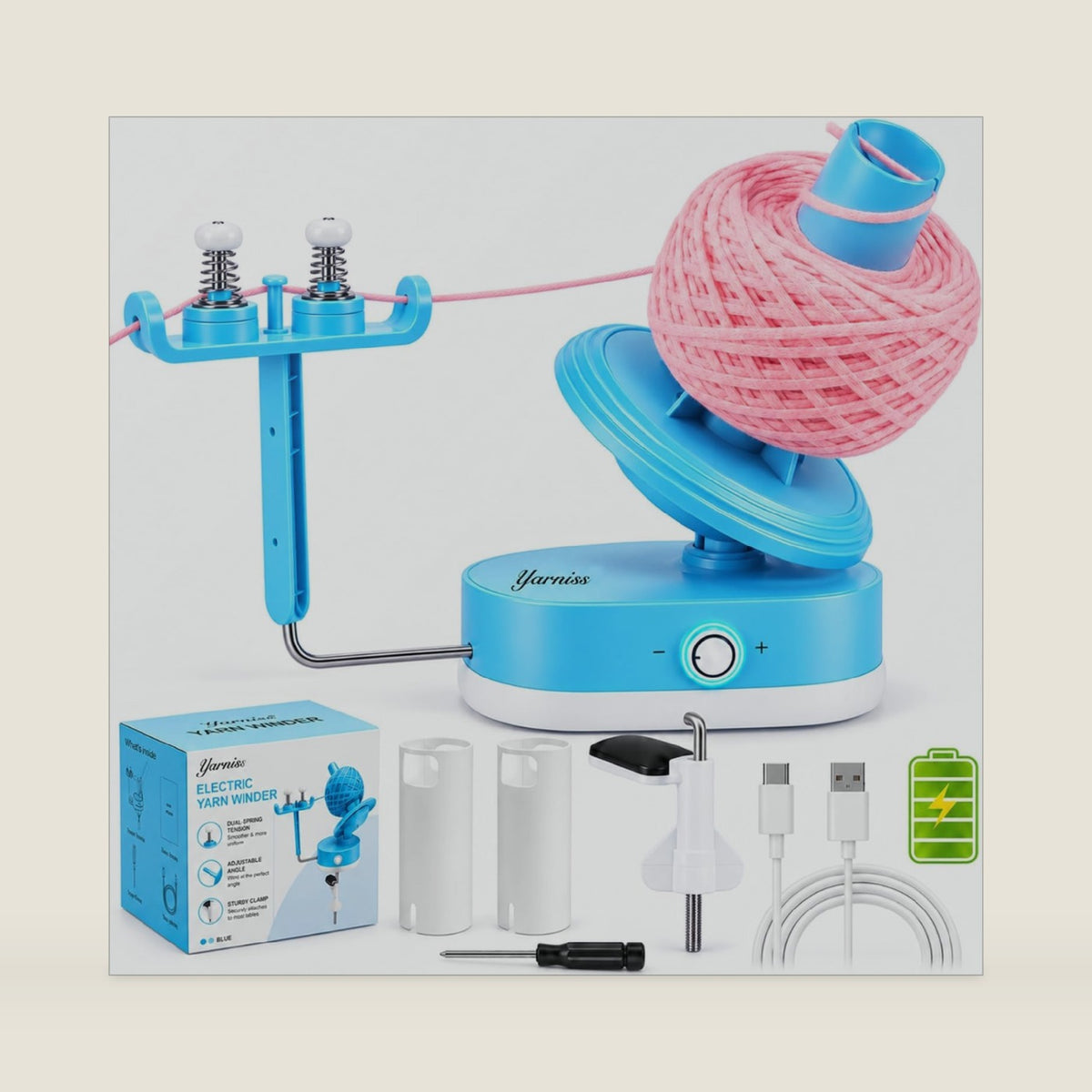Yarniss Electric Yarn Winder 10oz, Large Capacity Yarn Ball Cake Winder